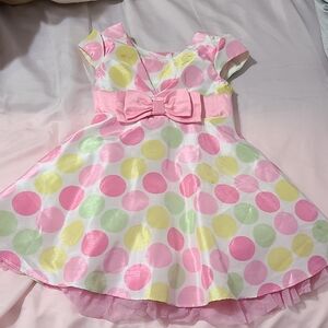 Colorful Polka Dot Dress with Bow